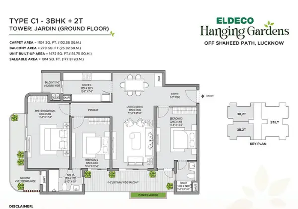 Eldeco Hanging Garden Floor Plan